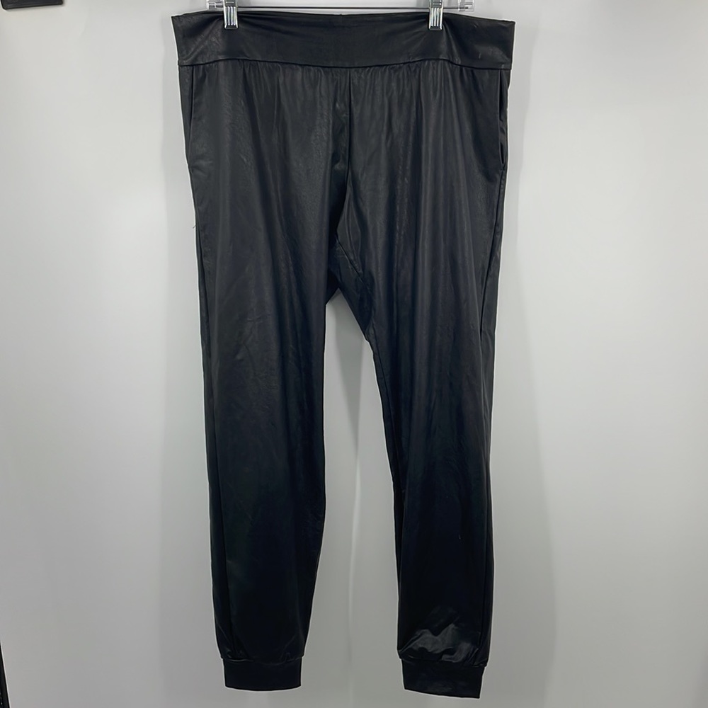 Commando black faux leather joggers Size Extra Large